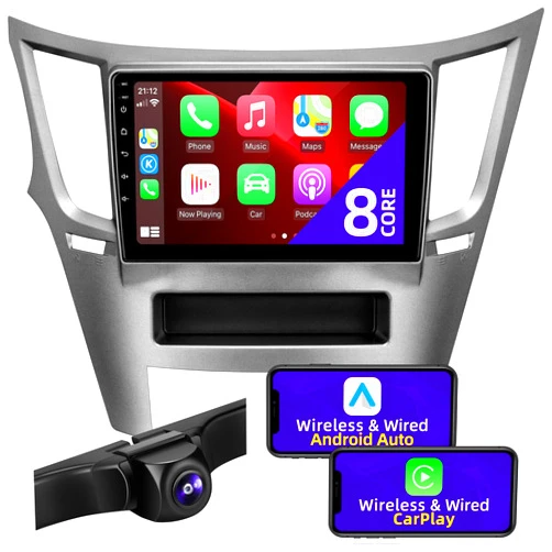 CGOGC Android Car Radio Upgrade Compatible with Wireless Carplay Android Auto for Subaru Outback Legacy 2010-2014 8 Core Touchscreen Stereo Bluetooth GPS WiFi AM/FM Backup Camera Navigation Head Unit
