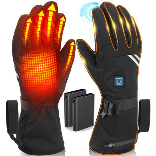 GAMERIEND Heated Gloves for Men Women Rechargeable 7.4v 5000mah Battery, Heated Gloves with Hand Warmers for Ski Work Snowboarding Hiking Camping Hunting Motorcycle Raynaud, Touch Screen Mens Heated Gloves