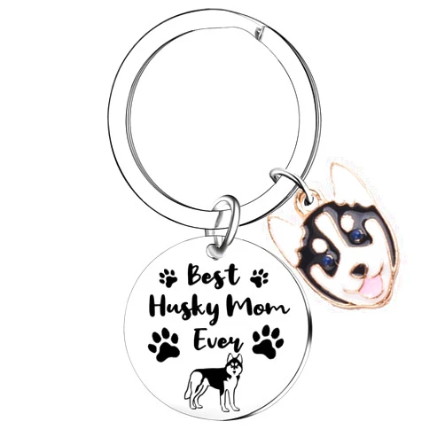 Nfyxcaz Husky Mom Gifts Husky Keychain Christmas Birthday Gifts For Husky Lovers Husky Jewelry Husky Dog Accessories
