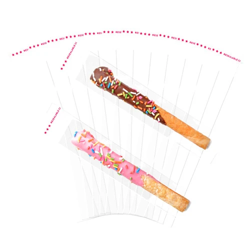 Egofine Self Sealing Cellophane Bags 100 PCS,Pretzel Bags 2x10 Inches, Thickened Pretzel Rod Bags, Pretzels Individual Bags Clear, Prezetels Sticks Bags Food Safe Bags for Chocolate, Candies, Cookies