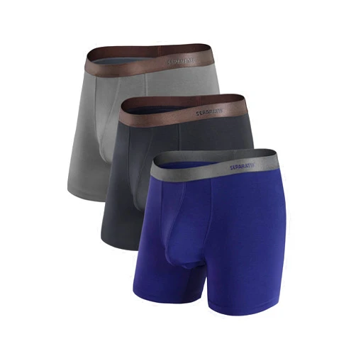Separatec Mens Underwear with Pouch Breathable Boxer Briefs Moisture Wicking Rayon Made From Bamboo Underwear Men 3 or 6 Pack