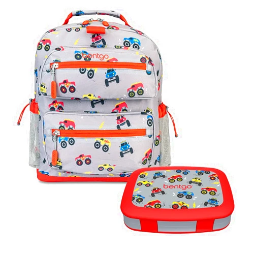 Bentgo® Kids 14” Backpack Set With Kids Prints Lunch Box (Trucks)