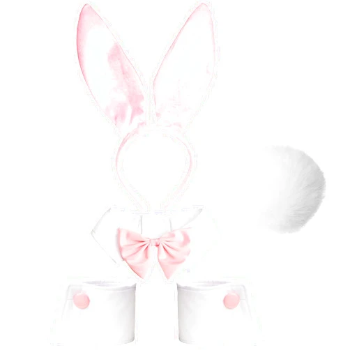 Feacole Bunny Costume Set - Rabbit Ears Headband, Bow Tie, Cuff and Tail Accessories Kit