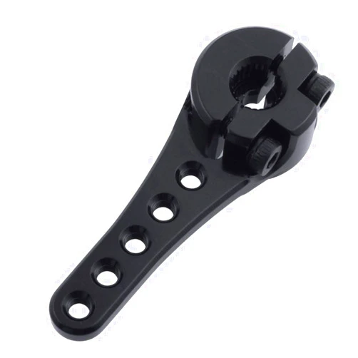 Hobbypark Metal Aluminum Long 25T Servo Horn Single Sided Steering Arm M3 Threads for RC Car Truck Off Road Buggy Accessories (Black)