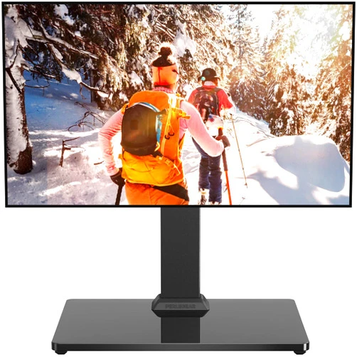 PERLEGEAR Universal TV Stand Base, Swivel Table Top TV Stand for 13-50 Inch Flat/LCD/LED TVs, Height Adjustable Monitor Mount Stand with Tempered Glass Base VESA 200x200mm Holds up to 99lbs,PGTVS16