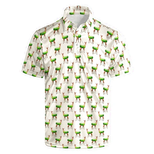 MSCPZH Golf Shirts for Men Santa Golf Polo Shirts for Men Short Sleeve Polo Shirts Golf Mens Polo