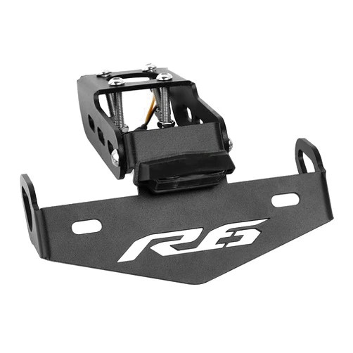 CROZOM Aluminum License Plate Holder Light for Yamaha YZF R6 (2006-2016), Black, Tail Tidy Fender Eliminator