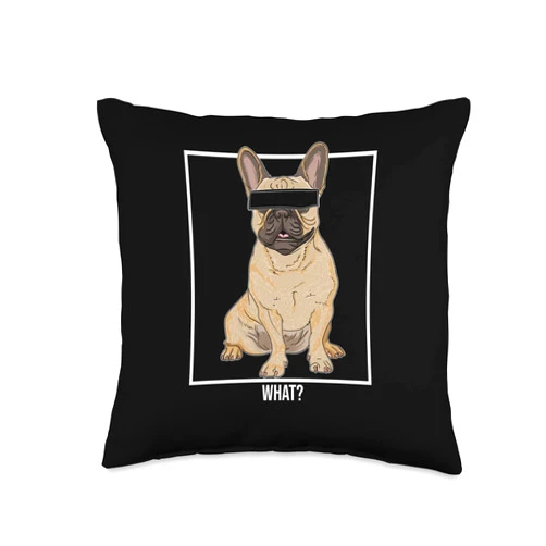 Lustige Zensierte Französischer Bulldogge Geschenk What Cool French Bulldog Funny Dog Gift Throw Pillow, 16x16, Multicolor