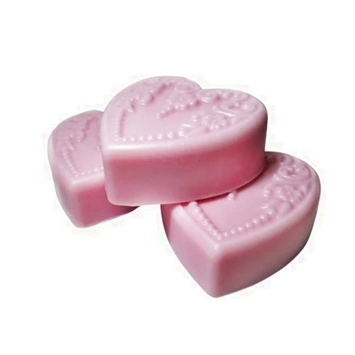 De'esse Boutique 3 Pc XLarge Heart shaped Carnation Scented Soap Set - Shea Butter Goat Milk Soap