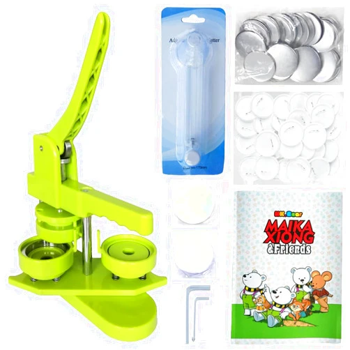 IHAUSS Button Maker Machine 58mm(2.25in) - DIY Installation-Free, Button Pin Maker Machine - Badge Maker Button Press Machine kit with Free 100pcs Buttons Parts&Pictures&Circle Cutter&Magic Book