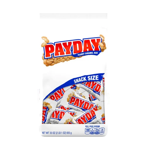 PayDay Hershey's Payday Peanut Caramel Snacksize Candy Bar Jumbo Bag, 33 oz