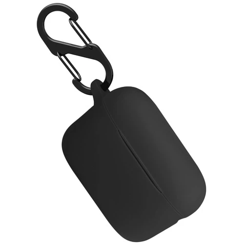 Geiomoo Silicone Case for Anker Soundcore A20i, Protective Cover with Carabiner (Black)