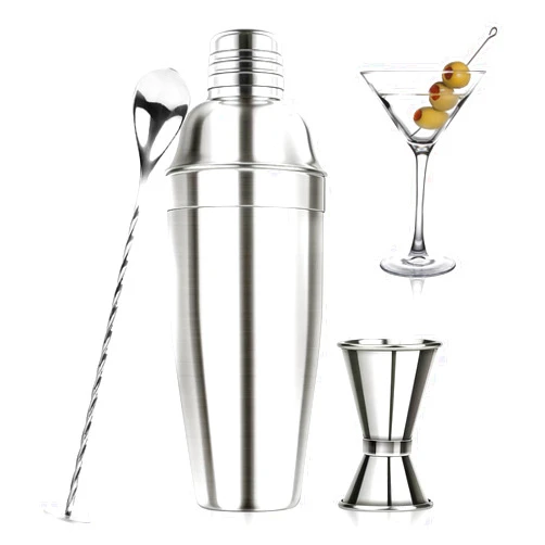 Ohtomber 24OZ Cocktail Shaker Set - Cocktail Bar Martini Drink Shaker Set with Strainer, Stainless Steel Bartender Kit Cocktail Drink Mixer with Jigger, Mixing Spoon, Bar Accessories for Beginners