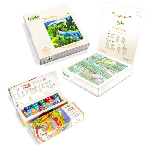 LAZİKA Lazika Tea Herbal Tea Assortment Sets, Tea Sampler Gift Set for Tea Lovers, Assorted Tea Variety Pack with Pyramid Tea Bags