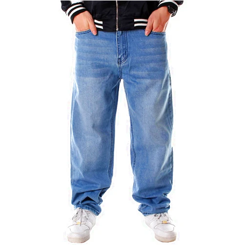 EnllerviiD Men's Baggy Hip Hop Denim Jeans Loose Fit Vintage Skateboard Skater Dance Pants