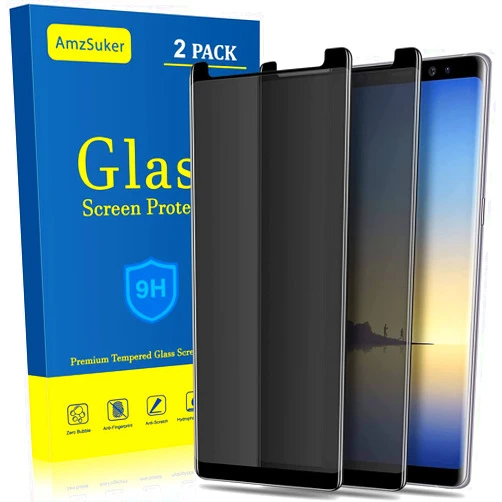 AmzSuker [2 Pack] Galaxy Note 9 Privacy Screen Protector, Premium Anti-Spy Tempered Glass [Case Friendly] [Anti-Scratch] 9H Hardness Screen Protector for Samsung Galaxy Note 9
