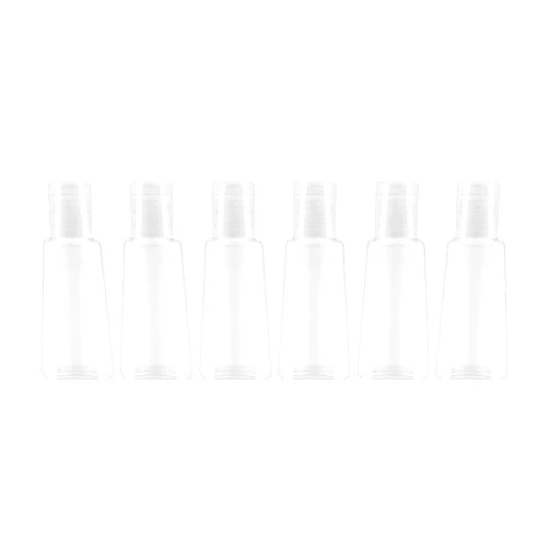 INNOLIFE 6 Pack 1oz Flip Cap Squeeze Bottles Plastic Refillable Empty Travel BPA Free Container for Skin Cleanser