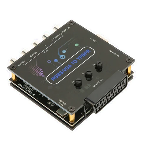 Heayzoki RGBS VGA SCART to YPBPR Component Converter, Color Difference Component, Support Sound Left and Right Channel Input SCART