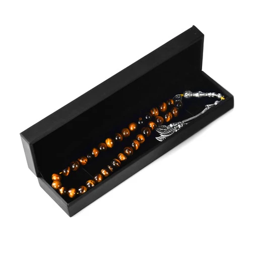 Generic Tasbih Prayer Beads Tiger Eye Stone (33 Beads - 10 mm) - Muslim Rosary - Masbaha Finger Counter - Zikr, Dhikr Subha - Chapelet - Tasbeeh - Islamic Misbaha - Handmade Sibha - Ramadan Gift