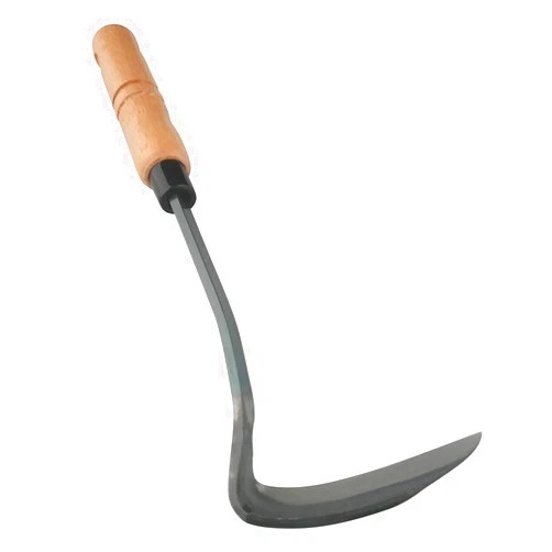 Tomerry Japanese Gardening Weeding Sickle Nejiri Kama Sharp Steel Blade and Wood Handle