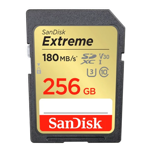 SanDisk 256GB Extreme SDXC UHS-I Memory Card - C10, U3, V30, 4K, UHD, SD Card - SDSDXVV-256G-GNCIN