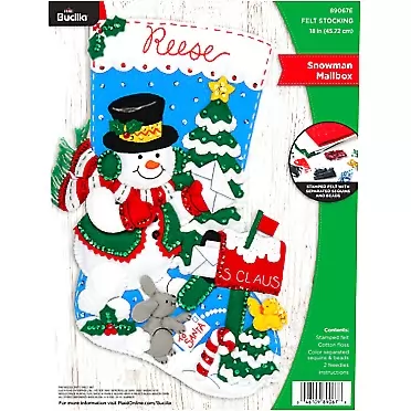 Bucilla Snowman Mailbox Felt Applique Stocking Kit