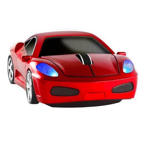 EALEK Wireless Mouse, Cool Car Computer Mouse, 2.4GHz 1600DPI USB Optical Mouse, 3 Buttons Ergonomic Wireless Mouse for Laptop/PC/Windows/Notebook/Mac-Red