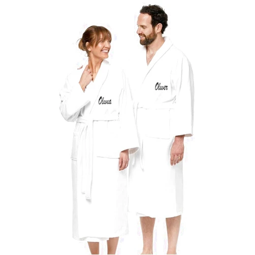 BEN KAUFMAN SALES CO Custom Bathrobes | 2pc Cotton Velour Personalized His and Hers Robes For Couples Monogrammed Bathrobe…