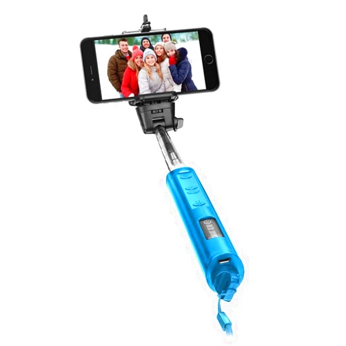Asstd National Brand Smart Gear 40-inch Bluetooth Selfie Stick - Built In Wireless Shutter Release With Zoom Control - Aqua