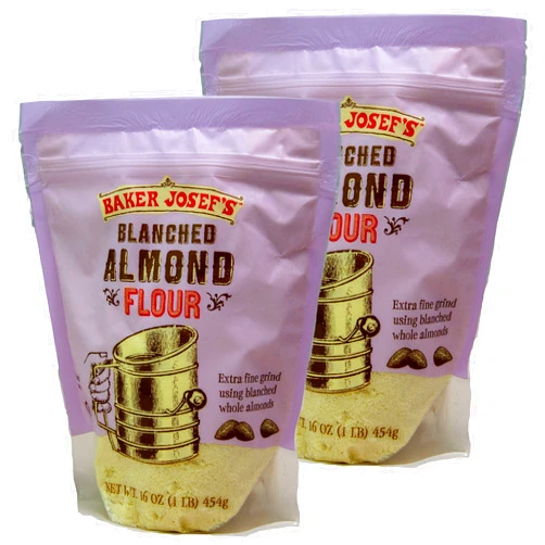 ParteePak Trader Joes Blanched Almond Flour 2 Pack of 16oz Bags. Gluten Free