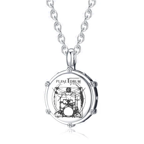 AZFVBQL Rock Drum Necklace for Men's Drummer Gifts Stainless Steel Music Drumstick Pendant Jewelry