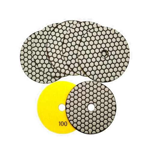 SHDIATOOL Dry Diamond Polishing Pads Grit 100 5-Inch Sanding Disc for Granite Marble Quartz (7-Pack)
