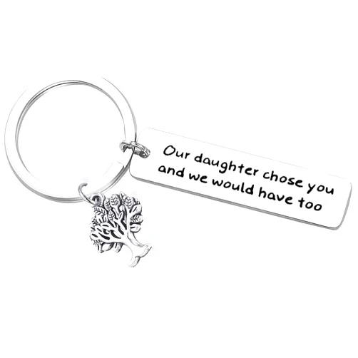 Dabihu Son-in-Law Keychain Our Daughter Chose You and We Would Have Too Keyring Gifts for Son in Law Anniversary, Wedding or Family Reunion