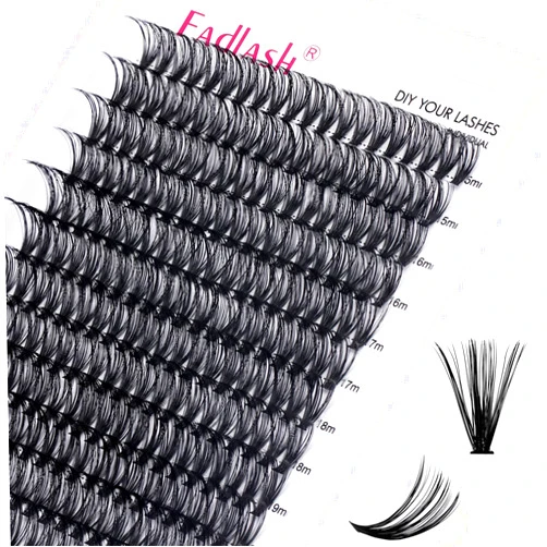 FADLASH Individual Cluster Lashes Extensions 40D 0.07 D Curl 15-20mm Mixed Trays Extensions 240Pcs Individual Cluster Lashes DIY Eyelash Extensions at Home (40D-0.07D,15-20mm)
