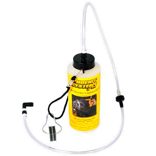Phoenix Systems 7002-B One-Man Brake Bleeder Capture Bottle with Quick Adapter, 12 Ounces