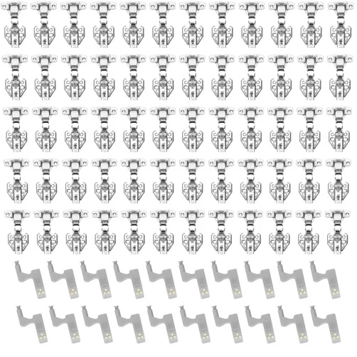 Qnemaei Stainless Steel Hinges (60 pcs),Standard Cabinet Hinges, European Cabinet Hinges, Recessed Cabinet Hinges for Frameless Cabinets,Soft Close European Recessed,Cabinet Hinge Light（20 pcs）