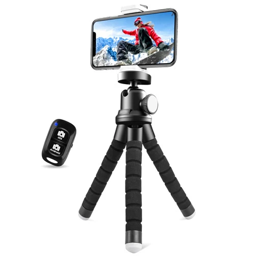 Sensyne Phone Tripod, Flexible Cell Phone Tripod with Phone Holder and Wireless Remote, Mini Travel Tripod Stand, Compatible with All Cell Phones, Cameras