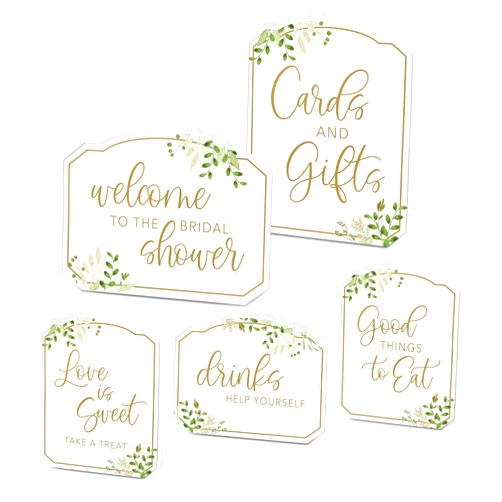 Lillian Rose Botanical Greenery Bridal Shower Sign Set, One Size, Multi