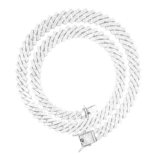 HH BLING EMPIRE Silver Gold Cuban Link Chain for Men/Women, Iced Out Mens Diamond Chain Necklace-Miami Cuban Link Chains Hip Hop Jewelry