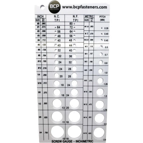 BCP Fasteners Screw Thread Gauge | Metric and SAE | Recommends Drill Bit & Tap Size (BCP675)