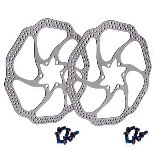 Litetop 160mm 180mm 203mm Disc Brake Rotor with 6 Bolts Stainless Steel Bicycle Rotors Fit for Road Bike, Mountain Bike, MTB, BMX (Stainless Steel, 2pcs)