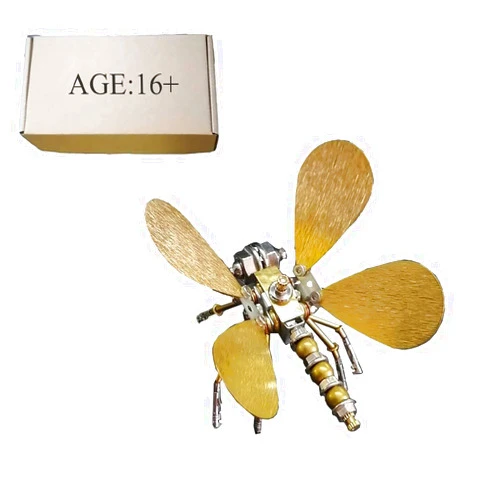 Luminda 3D Metal Puzzles for Adults - Mechanical Butterfly DIY 3D Metal Model Kits - 100+Pcs Mechanical Metal Models Steampunk Mechanical Insect Ornaments, Birthday Gifts for Men