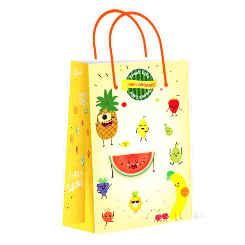 CANPA Premium Tutti Frutti Party Bags, Tutti Fruity Party Favor Bags, Fruits Summer Treat Bags, Gift Bags, Goody Bags, Party Favors, Party Supplies, Decorations, 12 Pack