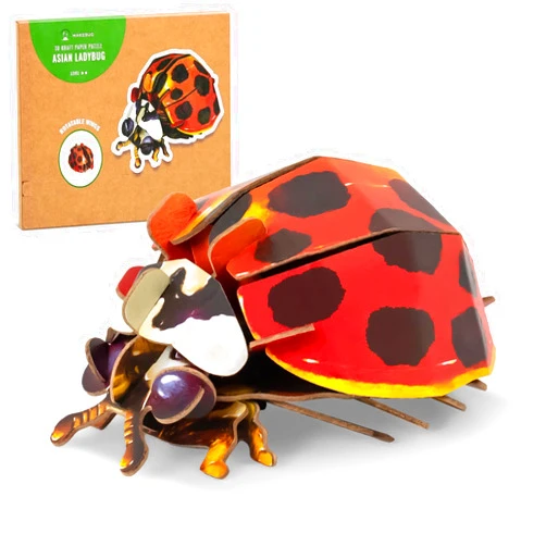 MAKEBUG Early Educational Toys and Games, Eco-Friendly STEM Activities and 3D Paper Puzzles for Autistic Kids-Ladybug (Ages 7 and up)……