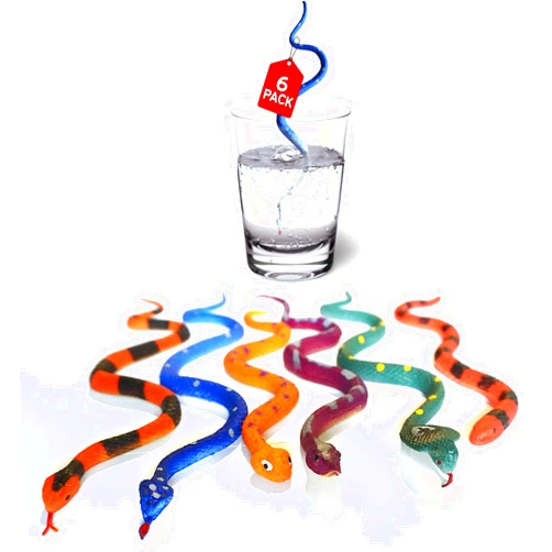 SENSORY4U Color Changing Snake Toys – 6 Pack Stretchy Reptile Fidgets for Kids – Sensory Water Creatures for Bath, Pool, Party Favors, Easter Basket, Classroom Prizes – Heat Reactive Slithering Animals