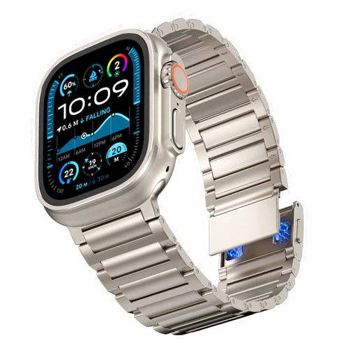 HONTECH Grade 2 Titanium Band Compatible with Apple Watch Ultra/Ultra 2 (49mm),Adjustable Titanium Apple Watch Band for Men,DLC Coating Scratch Resistant