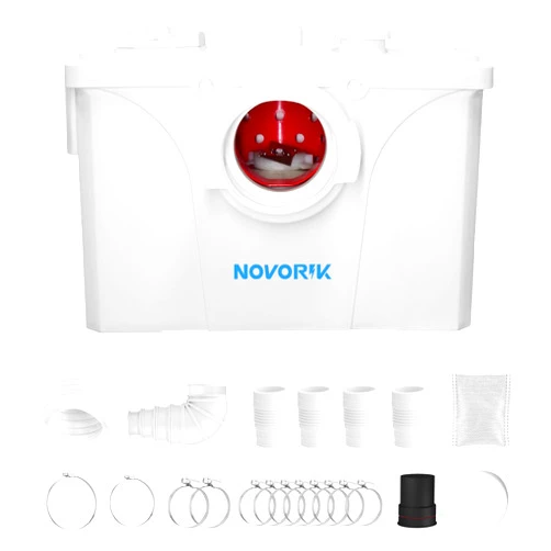 Novorik 700W Macerator Pump, Macerating Toilet System Pump, Sink Pump for Basement Upflush System Kitchen, Sink, Shower, Bathtub, Laundry Waste Water Disposal (700W)