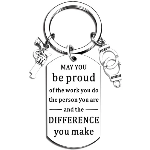 WXCATIM Police Officer Gifts Keychain Firefighter Pharmacy Technician Appreciation Gifts For Men Officers Accessories