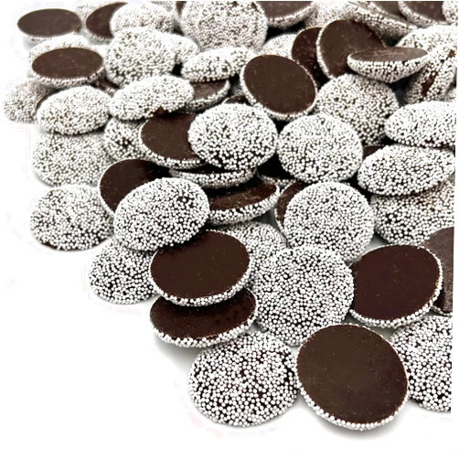 NY Spice Shop Nonpareils Dark Chocolate Candy - 8 Ounce Nonpareils Sprinkles - Old School Candy - White Chocolate Mints Bulk Candy Pack - Nonpareils For Candy Lovers
