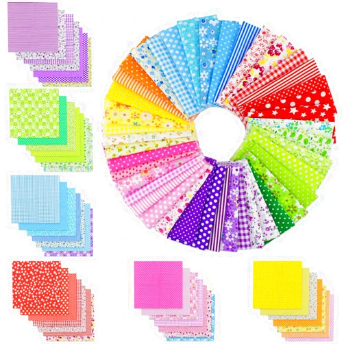 Renashed 42 Pcs 9.8 x 9.8 Inches Cotton Fabric Sewing Patchwork Squares Quilting Bundles Different Pattern Cloths for Sewing DIY Art Work Supplies Scrapbooking Quilting by Renashed